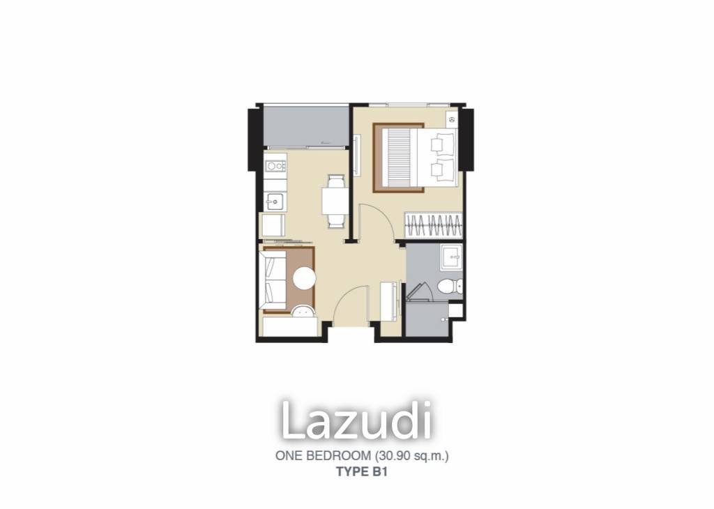 รูป 1 ห้องนอน 31.15 ตร.ม. วิซดอม อเวนิว รัชดา - ลาดพร้าว - รูปที่ 1/1