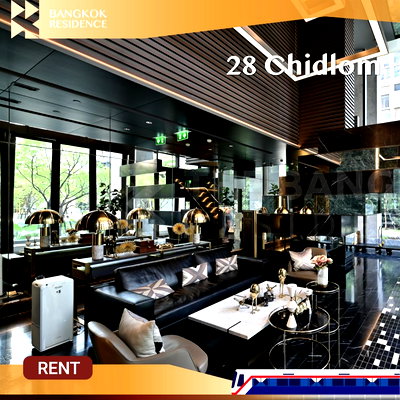 Condos for rent :  28 Chidlom 🌟 Spacious, fully built-in furnished 💚 Ready to move in, near BTS Chidlom 
