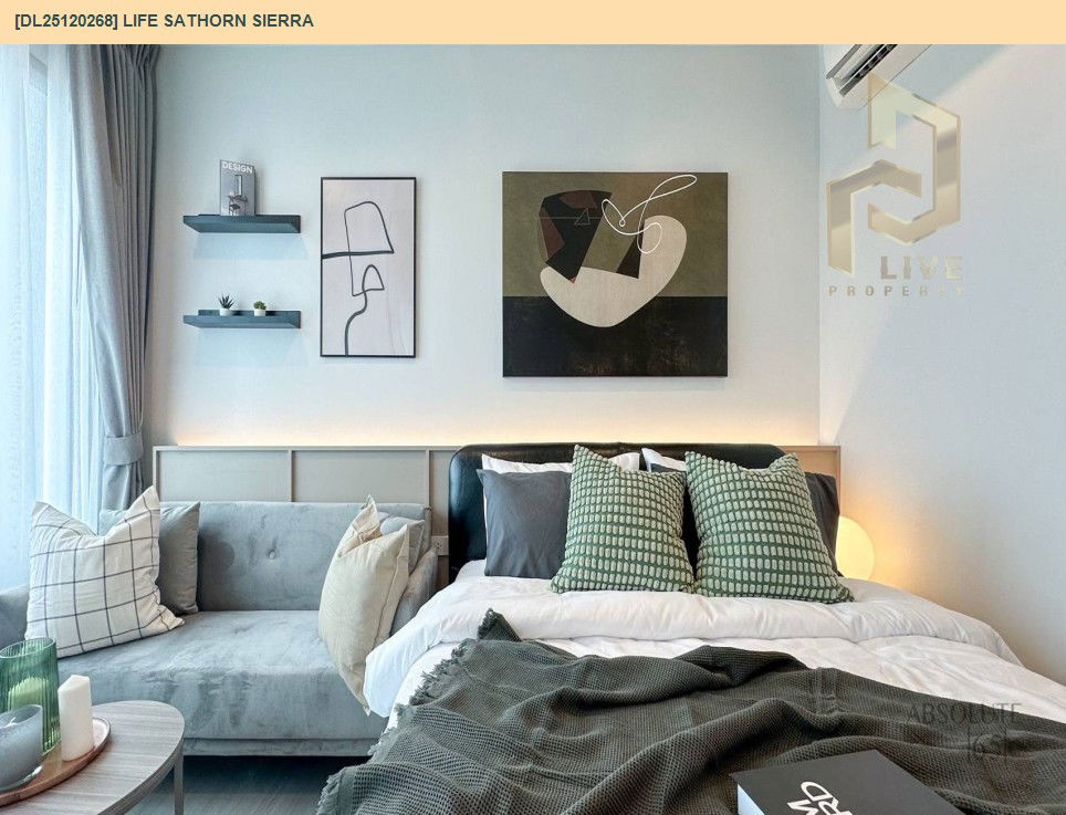 รูป DL25120268 ให้เช่าคอนโด ไลฟ์ สาทร เซียร์รา (Life Sathorn Sierra) ใกล้ BTS ตลาดพลู พร้อมเข้าอยู่ โทรด่วน 0638692663 LineID @897iyzll - รูปที่ 2/12