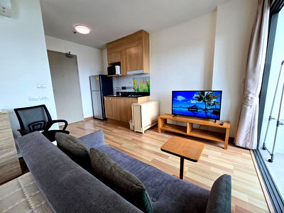 เช่าคอนโด เซ็นทรัล พลาซ่า บางนา : 🔥ให้เช่าถูกมาก🔥 ห้องสวยตกแต่งใหม่ มีเครื่องซักผ้า Ideo Blucove Sukhumvit