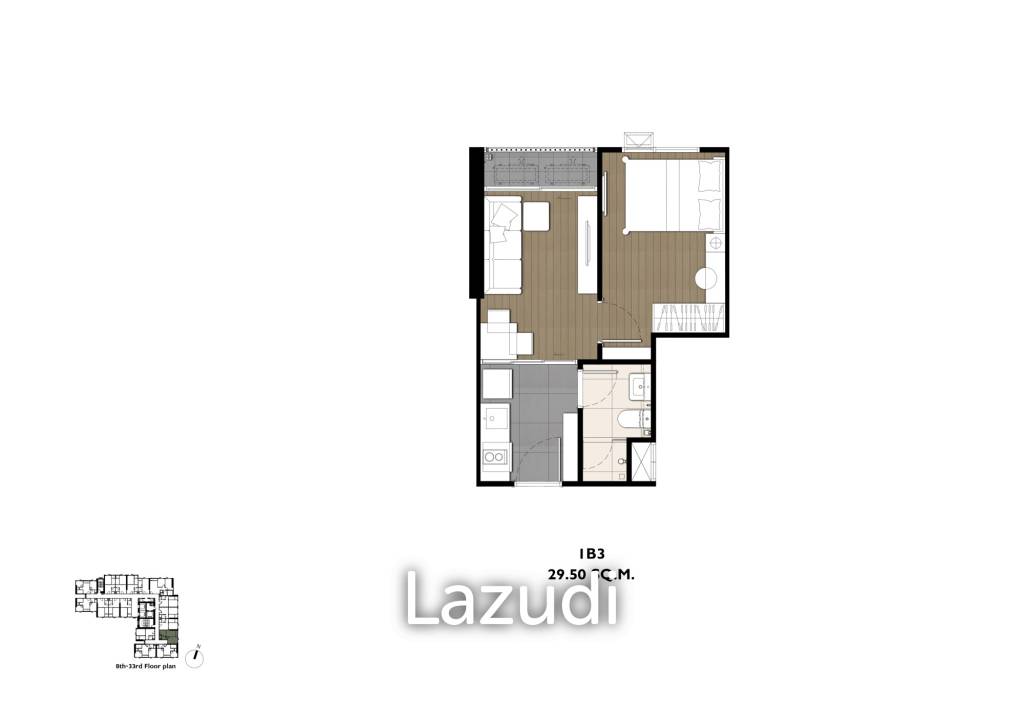 picture 1 Bed 29.50 SQM, The Privacy Taopoon Interchange - 3/3