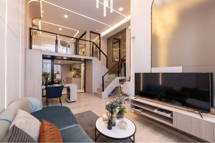 picture Best Price! 0 km. MRT New High Ceiling Duplex Condo for SALE near market, department store, hospital, school, and Siam university - 1/18