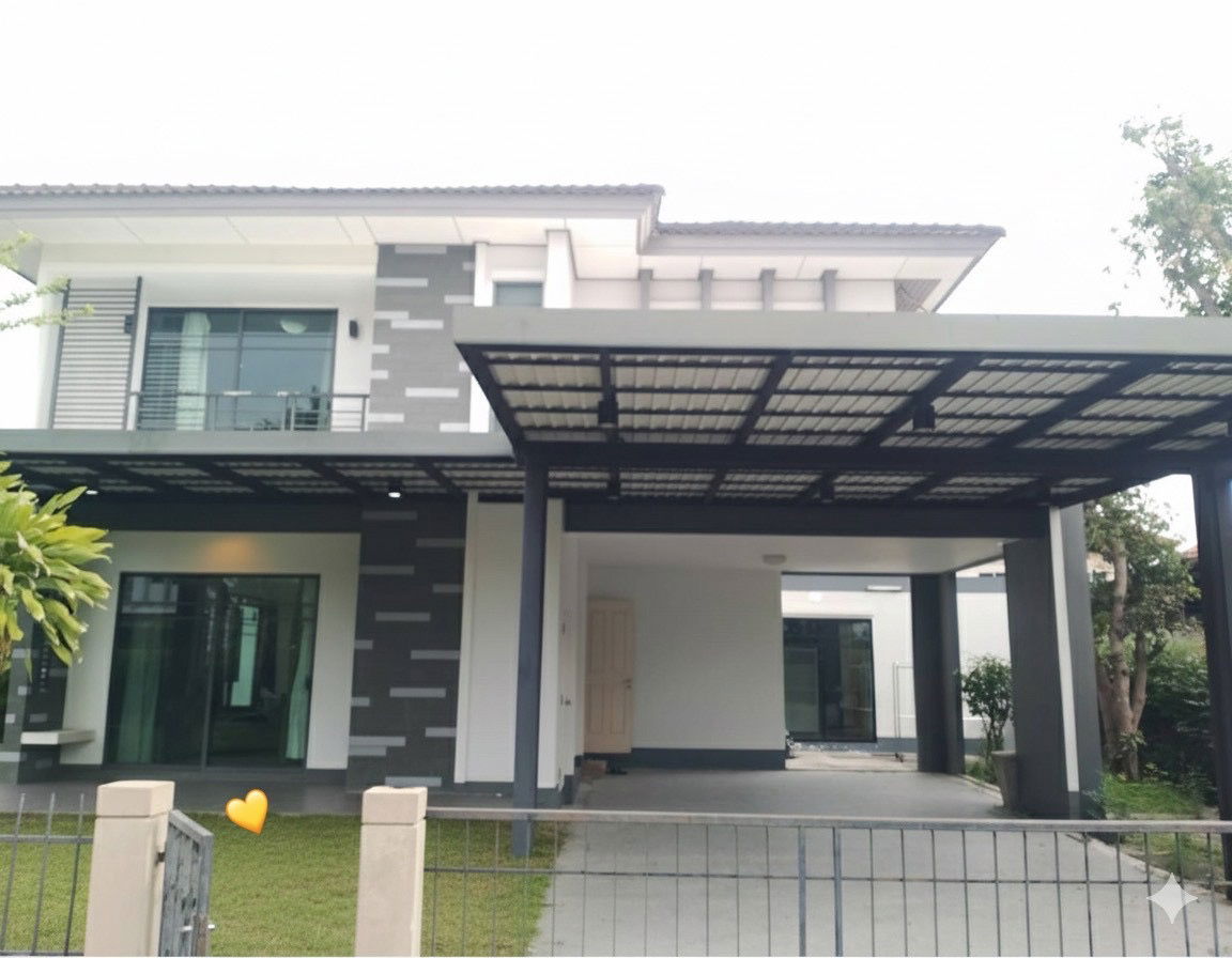 รูป ให้เช่า บ้านเดี่ยว Habitia ปัญญาอินทรา 2 – ซาฟารีเวิลด์ แปลงใหญ่ 113 ตร.วา ต่อเติมหลังบ้าน จอดรถได้ 4 คัน เฟอร์ครบ - รูปที่ 1/9