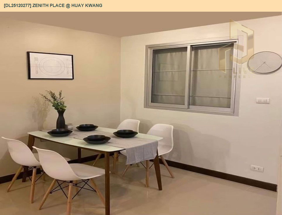 รูป DL25120277 ให้เช่าคอนโด ซีนิธ เพลส แอท ห้วยขวาง (Zenith Place @ Huay Kwang) ใกล้ MRT ห้วยขวาง พร้อมเข้าอยู่ โทรด่วน 0638692663 LineID @897iyzll - รูปที่ 4/9