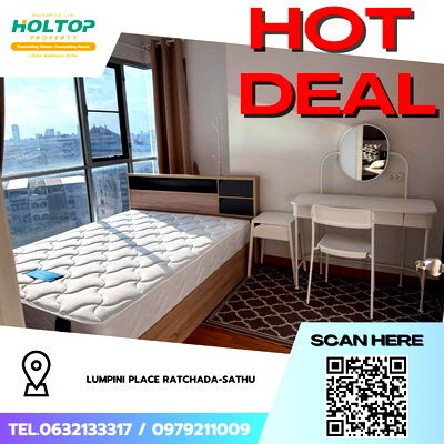 คอนโดให้เช่า : #Z3541💥 081268 🔥ให้เช่าคอนโด Lumpini Place Ratchada-Sathu