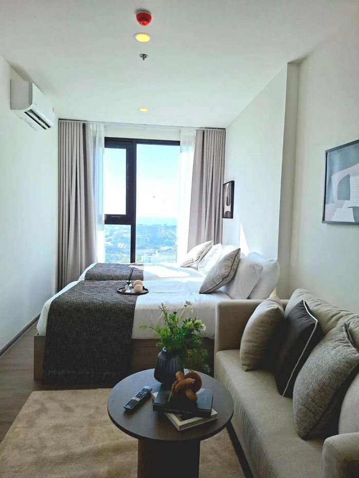 picture Condo down payment for sale, Original Play Bangsaen, 28.20 sq m, 12A floor, large room, sea view, with a return of 6% per year, ready to transfer. - 4/19