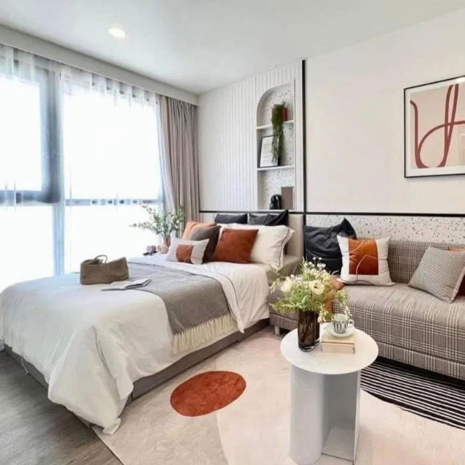 picture Condo down payment for sale, Original Play Bangsaen, 28.20 sq m, 12A floor, large room, sea view, with a return of 6% per year, ready to transfer. - 9/19