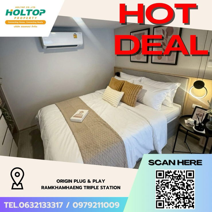 รูป #Z3552💥 091268 🔥ให้เช่าคอนโด Origin Plug & Play Ramkhamhaeng Triple Station - รูปที่ 1/10