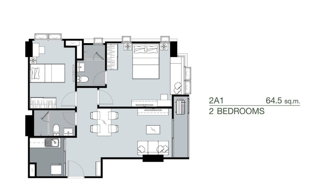 รูป คอนโดห้องมุม 2 ห้องนอน 2 ห้องน้ำ ใกล้ศิริราช MRTไฟฉาย MRTสายสีน้ำเงิน ตกแต่งครบ ผ่อนตรงเจ้าของได้ - รูปที่ 20/20