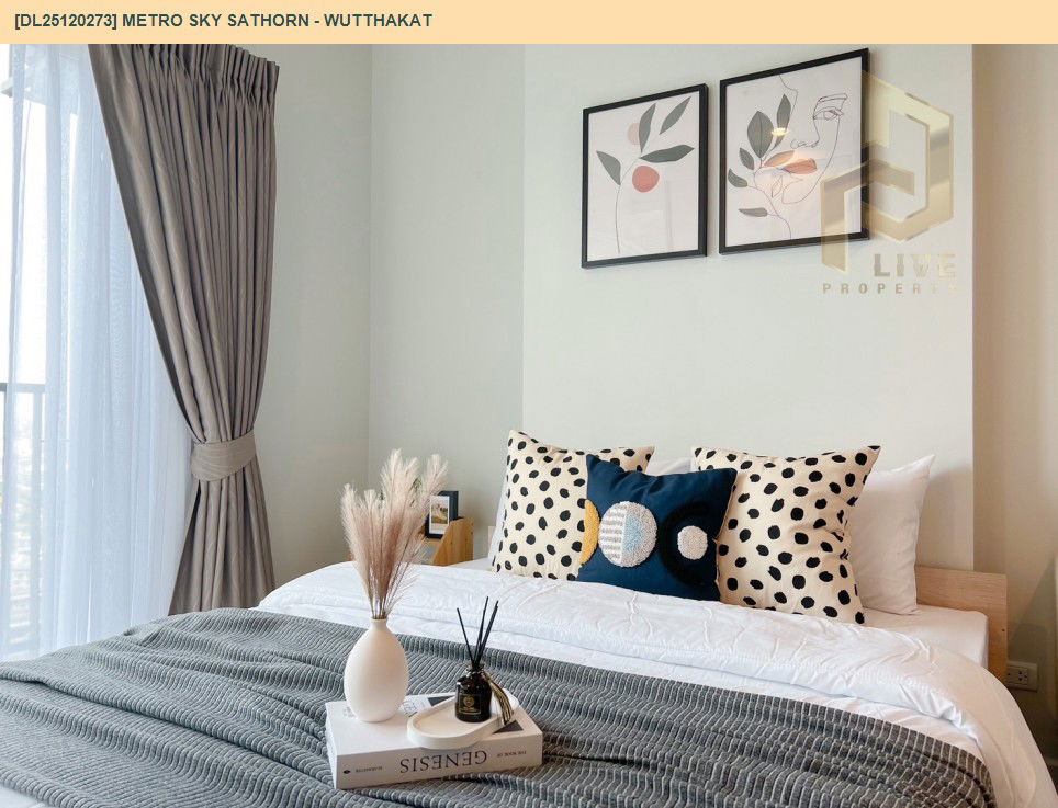 รูป DL25120273 ให้เช่าคอนโด เมโทร สกาย สาทร - วุฒากาศ (Metro Sky Sathorn - Wutthakat) ใกล้ BTS วุฒากาศ พร้อมเข้าอยู่ โทรด่วน 0614453194 LineID @162cjixi - รูปที่ 6/10