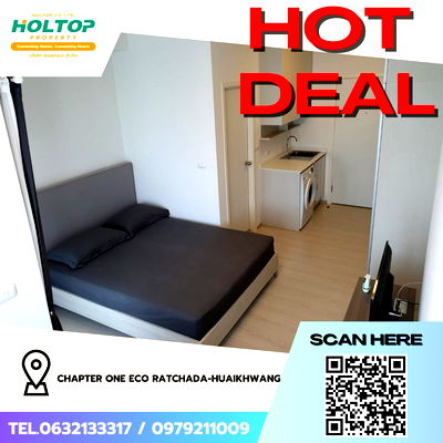 คอนโดให้เช่า : #Z3534💥 081268 🔥ให้เช่าคอนโด Chapter One Eco Ratchada-HuaiKhwang 