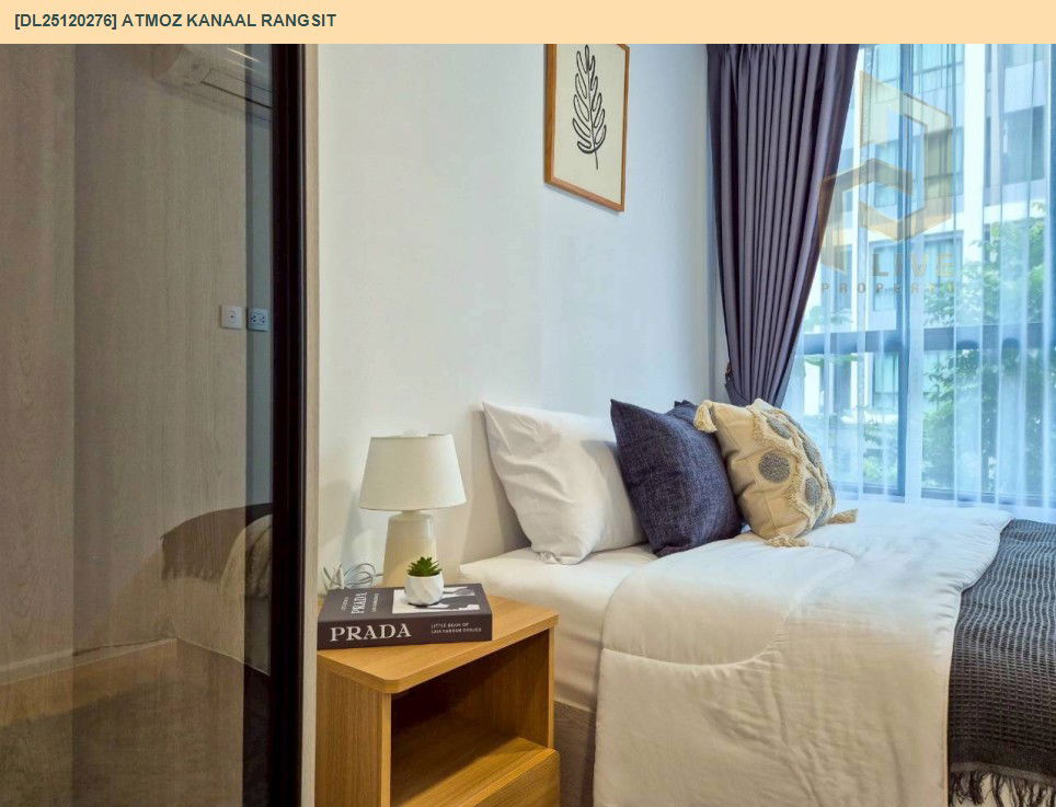 รูป DL25120276 ให้เช่าคอนโด แอทโมซ คาแนล รังสิต (Atmoz Kanaal Rangsit) ใกล้ - พร้อมเข้าอยู่ โทรด่วน 0653619502 LineID @534wlwof - รูปที่ 8/11
