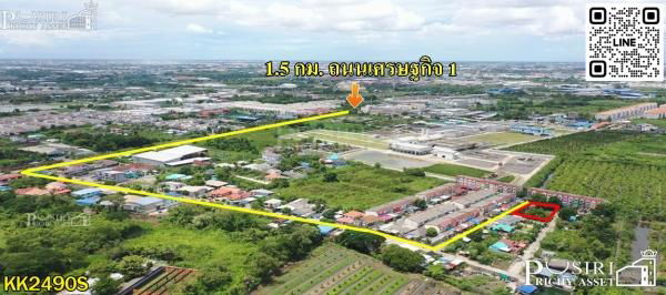 รูป ที่สวยปลูกบ้าน/โกดังขนาดเล็ก 186.6 วา สะดวกติดถนน 3 ด้าน ในซอยค่ายกำแพงเพชร ใกล้เศรษฐกิจ และ พุทธสาคร - รูปที่ 4/5