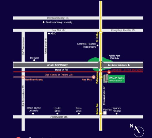 picture For rent 🏠 Rich Park @ Triple Station Condo 🏠 High floor, built-in furnishings, ready to move in. 🚆 Near Airport Rail Link Hua Mak. - 29/29