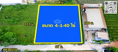 ที่ดิน กระทุ่มแบน สมุทรสาคร : ที่ดินสวย 4 ไร่เศษ สีม่วงขอใบ รง.4 ง่าย+ขายต่อสะดวก เด่นสง่าหน้ากว้าง ถมแล้วพร้อมใช้ ในสวนหลวง ใกล้สาย 4 ตัดใหม่ กระทุ่มแบน- KK3655S