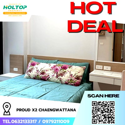 Condos for rent : #R8125 🎉 101268 Condo for Rent: Proud X2 Chaengwattana