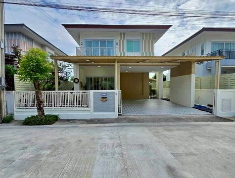 ขายบ้านเดี่ยว 2 ชั้น หลังมุม ถนนหทัยราษฎร์ | หมู่บ้านวิลล่าจามจุรี รามอินทรา–หทัยราษฎร์ | หลังบ้านไม่ชนใคร พร้อมเฟอร์นิเจอร์ ใกล้สวนส่วนกลาง