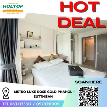 #R8105 🎉 101268 ให้เช่าคอนโด Metro Luxe Rose Gold Phahol - Sutthisan