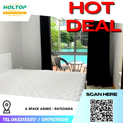 คอนโดให้เช่า : #R8115 🎉 101268 ให้เช่าคอนโด A Space Asoke - Ratchada