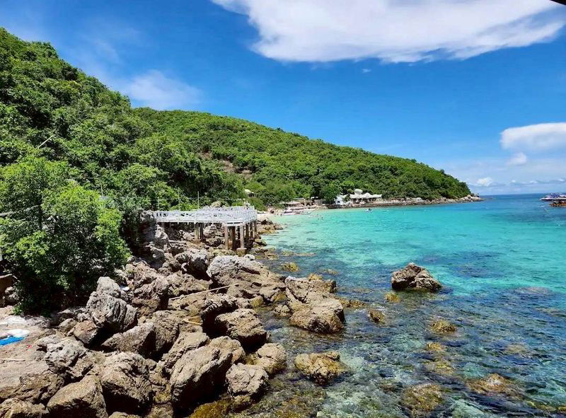 รูป ขายที่ดินพัทยา บนเกาะล้าน ติดเชิงเขามองเห็นทะเลสีคราม  - รูปที่ 2/5