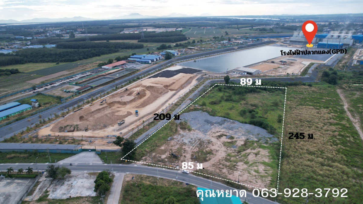 รูป ขายที่ดิน 12 ไร่ 12 ตารางวา ต.มาบยางพร อ.ปลวกแดง ผังเมืองสีม่วงจุดขาว หน้ากว้าง 85 ม. - รูปที่ 3/14