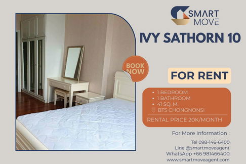 🔥 For Rent !! high floor 16+!! 🔥 Code C20231100667..........Ivy Sathorn 10, 1 bedroom, 1 bathroom, furnished, ready to move in📣📣