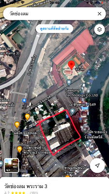 ที่ดิน เขตยานนาวา : ขายพื้นที่ 3ไร่ 3งาน 65ตารางวา ย่านพระราม 3 ใกล้วัดช่องลม