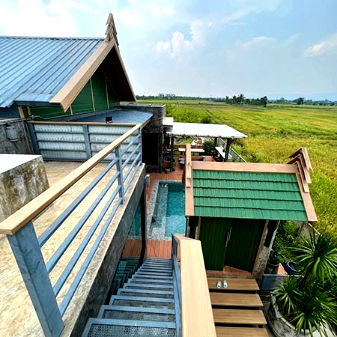 เช่าบ้านเดี่ยว เมืองเชียงใหม่ เชียงใหม่ : ให้เช่า บ้านพูลวิลล่า สันผีเสื้อ วิวเขาและทุ่งนา เป็นบ้านชั้นเดียว ยกระดับ ตกแต่ง ทันสมัย