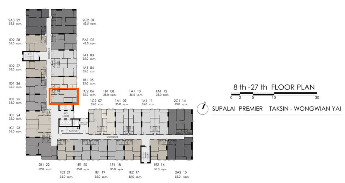 picture (Owner post sell) One Bedroom 35 sqm., Condo Supalai Premier Taksin Wongwianyai - 1/7