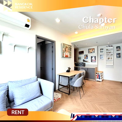 Condos for rent Siam Center :  Chapter Chula-Samyan 🛏️ Beautiful fully furnished room, ready to move in! 💖 Close to MRT Sam Yan 