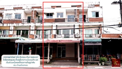 Shophouses for sale Phuket : Three-story commercial building opposite Mai Mhon Resort, Muang Thong, Phuket.