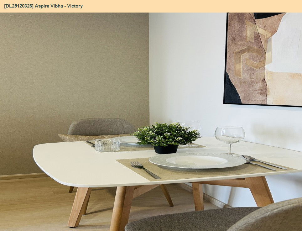 รูป DL25120326 ให้เช่าคอนโด แอสปาย วิภา - วิคตอรี่ (Aspire Vibha - Victory) ใกล้ ARL พญาไท พร้อมเข้าอยู่ โทรด่วน 0614453194 LineID @162cjixi - รูปที่ 5/9