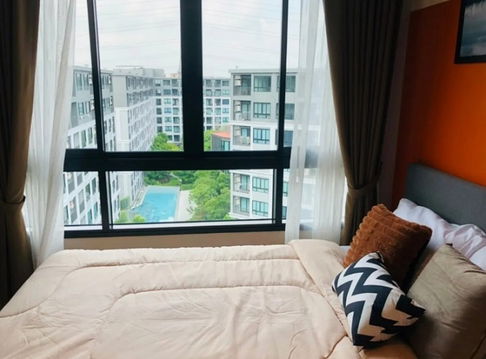 มีเครื่องซักผ้า+วิวสระ คอนโด Dcondo Campus Hideaway รังสิต เฟส 4 ตึก B ชั้น 8 ของครบ 26 ตรม. เพียง 8,500 บาท เท่านั้น