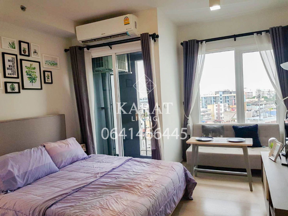 รูป ให้เช่า แชปเตอร์วัน อีโค 25 ตร.ม ห้องมุม ชั้น 7 วิวเมือง 11,000 เครื่องใช้ฟ้าครบ พร้อมอยู่ คุณบี โทร 064-146-6445 (172AGBE) - รูปที่ 2/10