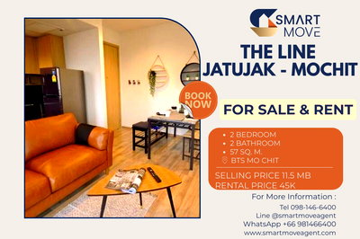 Condos for sale Chatuchak : For Sale !! garden view, corner room, high floor 32++!! 🔥 Code C20230104805....The Line Jatujak - Mochit, 2 bed, 2 bath, furnished, Special Deal!!📣