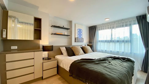 Y132📌 Condo for rent: IDEO Rama 9 - Asoke, Duplex unit, very new, fully furnished with appliances. Free maid service and free Wi-Fi.