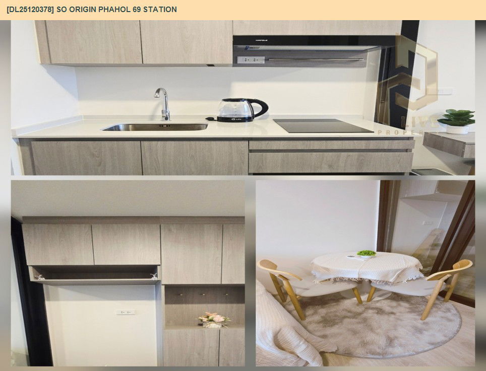 picture DL25120378 Condo for rent, SO Origin Phahol 69 Station near -, ready to move in, call urgently 0638692663 LineID @655ebbvc - 8/9