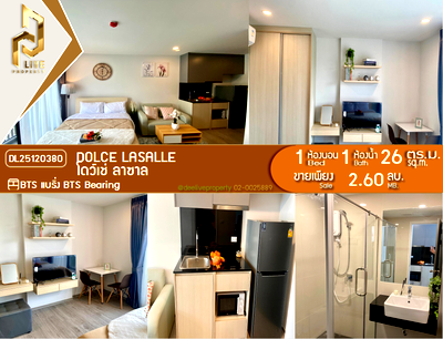 Condos for sale : DL25120380 Condo for sale, DOLCE LASALLE near BTS Bearing, ready to move in, call urgently 0638692663 LineID @523dslwi