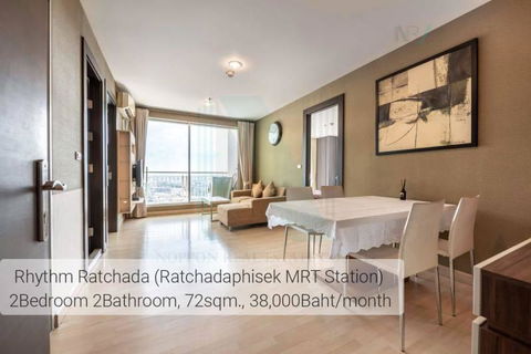 รูปภาพ For Rent Condo Rhythm Ratchada Building A, Floor 24,2 bed room, Room size 72.00 sqm