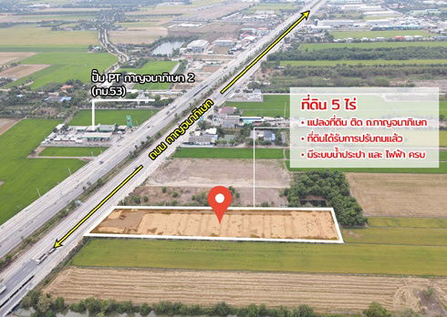 รูป เช่าที่ดิน5ไร่ เดือนละ 50,000 บาท ถนนกาญจนาภิเษก คลองพระอุดม ลาดหลุมแก้ว ปทุมธานี - รูปที่ 3/23
