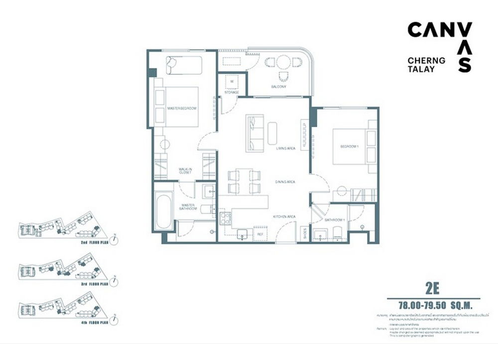 รูป Call : 096-263-5414 (เจ้าของขายเอง โควต้าต่างชาติ) CANVAS Cherngtalay 2-Bedrooms 2-Bathrooms วิวสวยที่สุดในโครงการ ราคา VVIP - รูปที่ 3/14