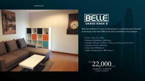 ให้เช่า Belle Rama 9 [เบลล์ พระราม 9] 🔰 ตกแต่งครบ พร้อมอยู่ 