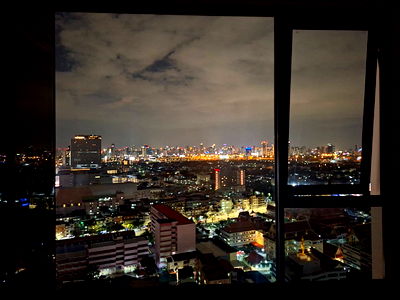 Condos for rent : Modiz Rhyme Ramkhamhaeng New corner room, no adjacent neighbors, 1 bedroom, 23rd fl.