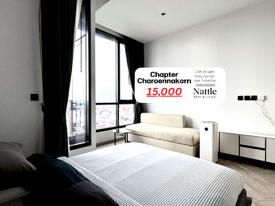 Condos for rent : [FOR RENT] Chapter Charoennakhon Riverside | Studio 26sqm. | 15,000 thb with River view >>> line: Tiitletitle 0882246885