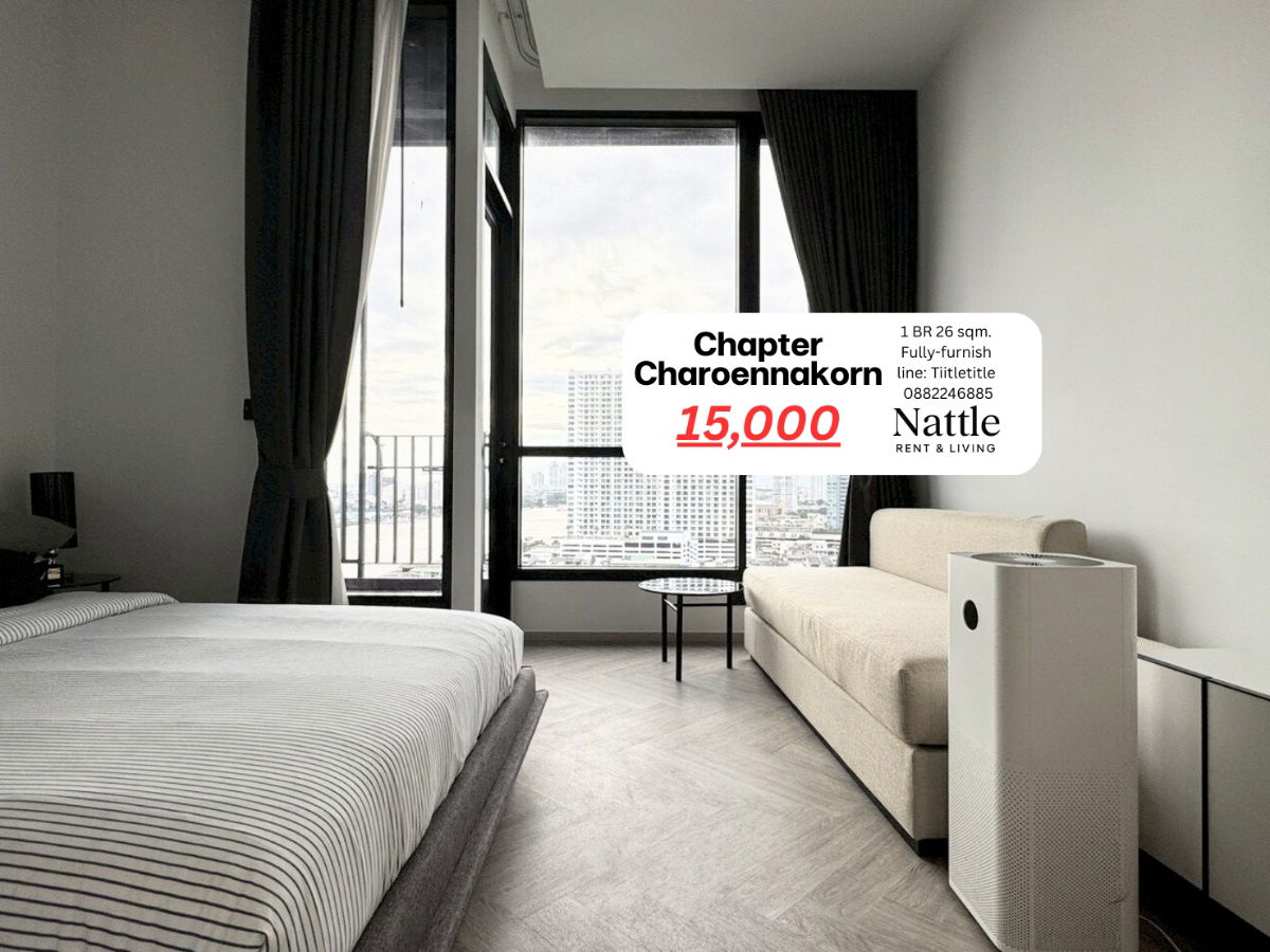 รูป [ว่างมีห้องจริง] Chapter เจริญนคร-ริเวอร์ไซต์ 26ตรม. สตูดิโอ 15,000 บาท ห้องใหม่สวยมาก วิวแม่น้ำ >>> Line: Tiitletitle 0882246885 - รูปที่ 5/10