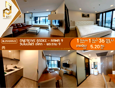 Condos for sale MRT Phetchaburi : DL25120522 Condo for sale, One9Five Asoke - Rama 9 near MRT พระราม 9, ready to move in, call urgently 0656133286 LineID @534wlwof