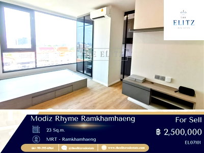 คอนโด ทาวน์ อิน ทาวน์ : ✨ ลดแรงสุดในโครงการ! Modiz Rhyme Ramkhamhaeng ห้องมุม วิวดี พร้อมโอนทันที 💯