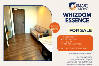 Condos for sale BTS Punnawithi : Sale !! high floor 39+, North Facing, Closed kitchen, great facility! Code C20251200033...Whizdom Essence, 1 bed, 1 bath, furnished, Special Deal!