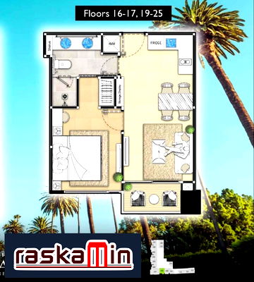 ขายคอนโด : KT0054📲LineID @556ryccg🌏FQ🌅1ห้องนอน 40ตรม ชั้น20🏖️วิวจอมเทียน The Riviera Malibu🌴เดอะ ริเวียร่า มาลิบู