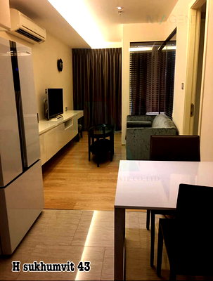 คอนโดให้เช่า : ให้เช่าคอนโด เอช สุขุมวิท 43 อาคาร 1 ชั้น 9 1 ห้องนอน ขนาด 43.00 ตรม ใกล้ BTS พร้อมพงษ์